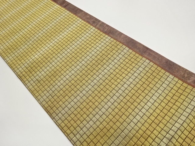 JAPANESE FUKURO OBI / WOVEN ABSTRACT GRID